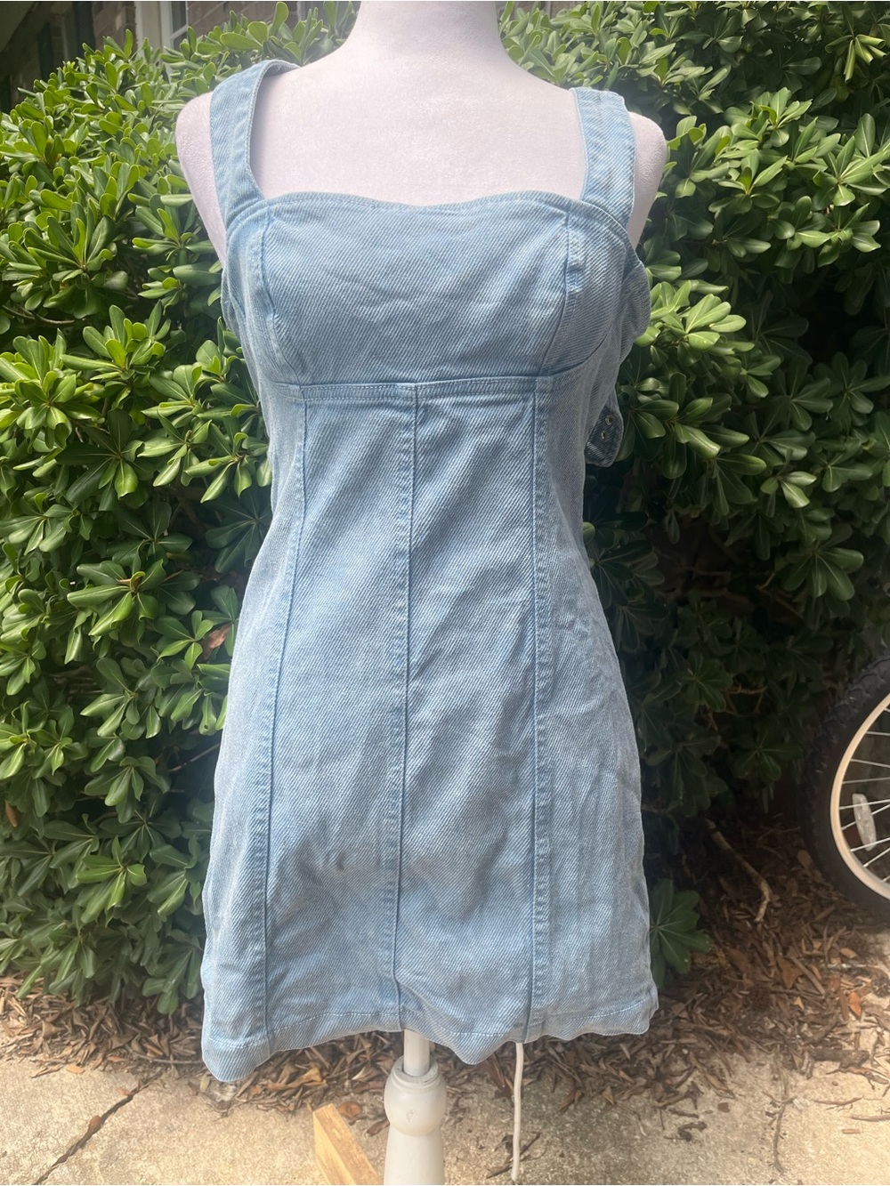 Urban Outfitters Golden Hour Structured Denim Mini Dress In Blue Size Small
